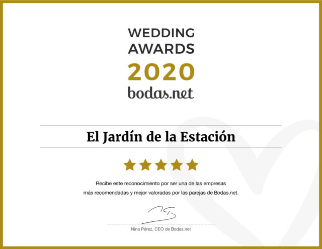 Premio bodas.net 2020 - El Jardín de la Estación